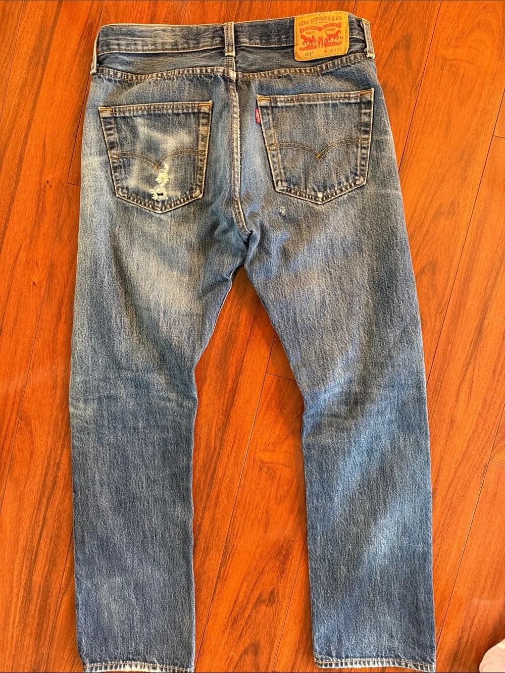 Levi's 501 Straight Jeans with Distress